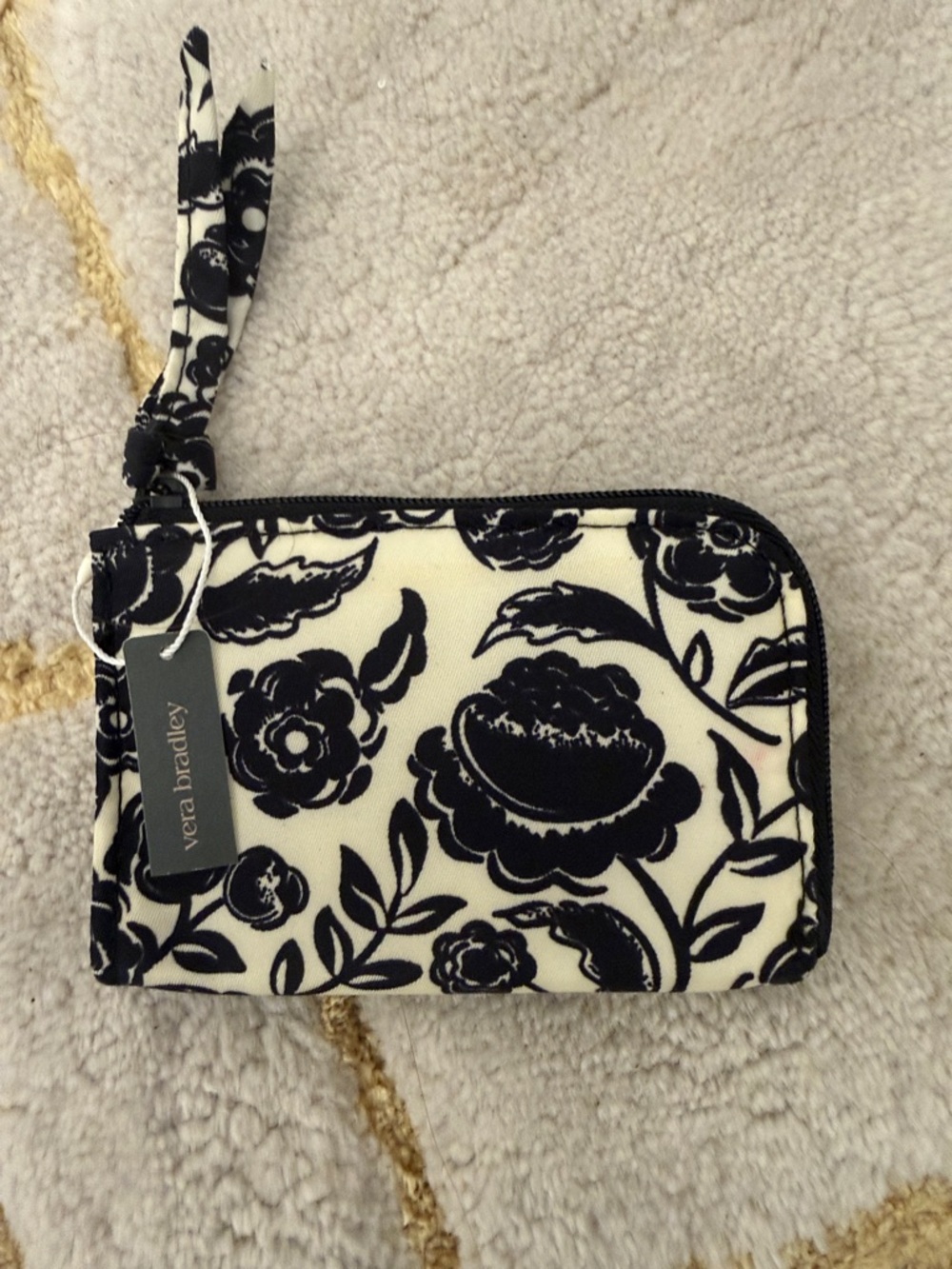 Vera Bradley Black & Cream Floral Zip pouch Wallet